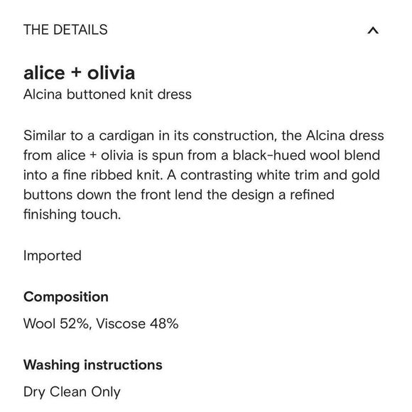 Alice + Olivia Alcina Rib Knit Wool Blend Sweater Dress worn once! - Picture 15 of 15